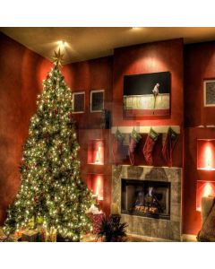Interior Beautiful Xmas Tree Computer Printed Photography Backdrop DGX-58