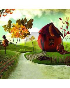 Field Small Cottage Computer Printed Photography Backdrop DT-11-18