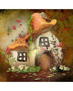 Mushroom Door  Computer Printed Photography Backdrop DT-LP-0113