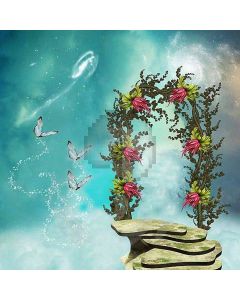 Butterfly With Flowers  Computer Printed Photography Backdrop DT-LP-0174