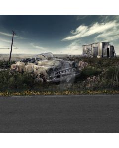 Waste classic car Computer Printed Photography Backdrop DT-LP-0522