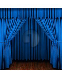 Blue stage curtain Computer Printed Photography Backdrop DT-XU-0210