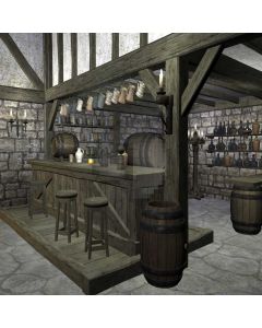 Vintage Tavern Table Chair Light Wine Computer Printed Photography Backdrop DTU-090