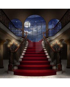 Stairs Window Moon Candle Computer Printed Photography Backdrop DTU-356