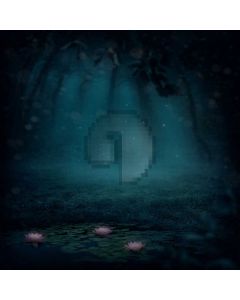 Tree Lotus River Dark Computer Printed Photography Backdrop DTU-486