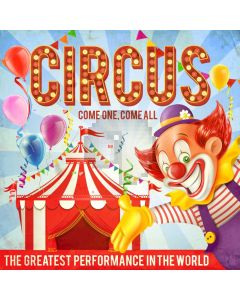 Circus Clown Cap Balloon Computer Printed Photography Backdrop DTU-746