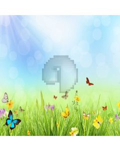 Grass Butterfly Shine Bubble Computer Printed Photography Backdrop DTU-752