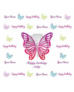 Happy Birthday Baby Banner Computer Printed Photography Backdrop HXB-009