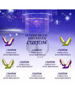 Happy 50Th Birthday Banner Computer Printed Photography Backdrop HXB-011
