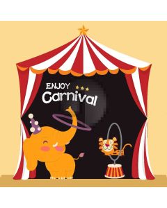 Carnival Elephant Lion Camp Computer Printed Photography Backdrop HXB-019