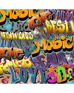 Graffiti Text Love Music Computer Printed Photography Backdrop HXB-027