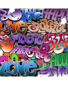 Graffiti Text Love Music Computer Printed Photography Backdrop HXB-030