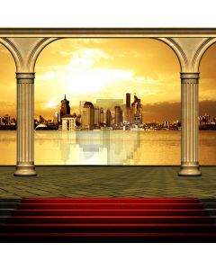 Arch Carpet Sea Castle Computer Printed Photography Backdrop HXB-056