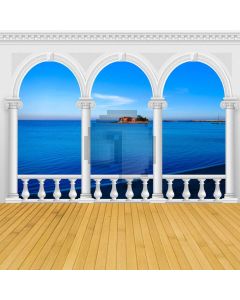Arch Sea Cloud Island Computer Printed Photography Backdrop HXB-058