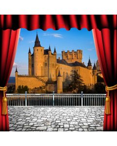Curtain Castle Water Sky Computer Printed Photography Backdrop HXB-060