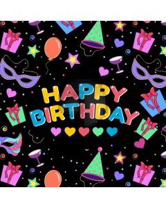 Happy Birthday Star Present Mask Balloon Computer Printed Photography Backdrop HXB-072