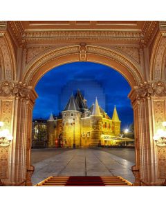 Arch Castle Stairs Light Computer Printed Photography Backdrop HXB-095