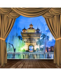 Curtain Water Building Arch Computer Printed Photography Backdrop HXB-100