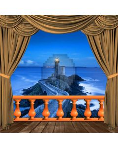 Curtain Sea Building Tidewater Computer Printed Photography Backdrop HXB-101