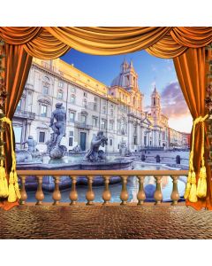 Curtain Sea Castle Computer Printed Photography Backdrop HXB-106