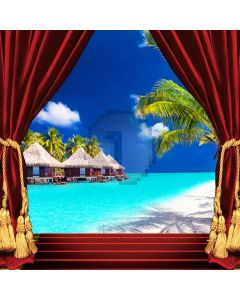 Stage Plant Stairs Curtain Cloud Computer Printed Photography Backdrop HXB-113