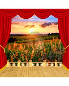 Curtain Plant Sunset Cloud Computer Printed Photography Backdrop HXB-115