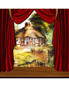 Curtain House Grass Flower Computer Printed Photography Backdrop HXB-120