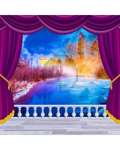Curtain Sea Night Plant Light Computer Printed Photography Backdrop HXB-123