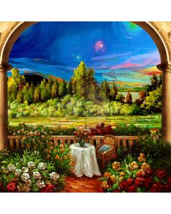 Arch Tree Flower Desk Chair Computer Printed Photography Backdrop HXB-125