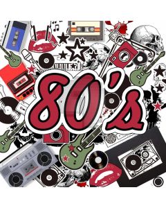 Graffiti 80'S Video Mouth Note Guitar Computer Printed Photography Backdrop HXB-134