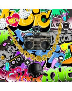 Graffiti Love Music Video Cap Computer Printed Photography Backdrop HXB-147