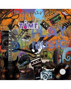 Graffiti Play Music Video Time Computer Printed Photography Backdrop HXB-152