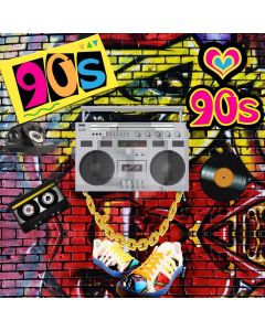 Graffiti 90S Video Heart-Shaped Brick Wall Computer Printed Photography Backdrop HXB-154