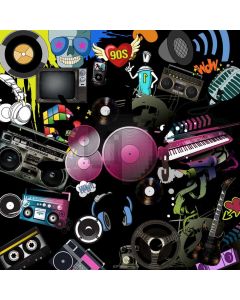 Graffiti Video Cd Computer Printed Photography Backdrop HXB-157