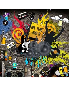 In The 80S Video Cd Colour Computer Printed Photography Backdrop HXB-164