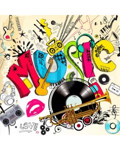 Graffiti Music Cd Note Video Computer Printed Photography Backdrop HXB-173