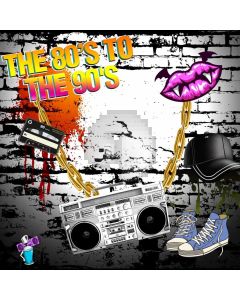 Graffiti The 80'S To The 90'S Mouth Cap Video Shoes Computer Printed Photography Backdrop HXB-178