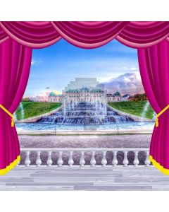 Curtain Sky Fountain Plant Computer Printed Photography Backdrop HXB-211