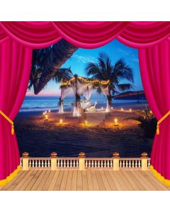 Curtain Sea Plant Sky Light Computer Printed Photography Backdrop HXB-212
