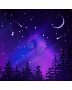 Night Moon Star Tree Computer Printed Photography Backdrop HXB-217