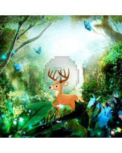 Deer Forest Butterfly Light Computer Printed Photography Backdrop HXB-229