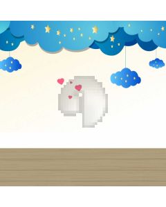 Cloud Heart Floor Star Computer Printed Photography Backdrop HXB-238
