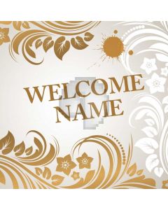Flower Figure Welcome Gold Computer Printed Photography Backdrop HXB-243