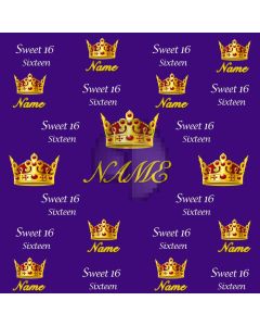 Crowm Sweet 16 Purple Gold Computer Printed Photography Backdrop HXB-251