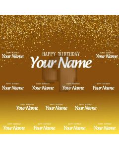 Gold Happy Birthday Custom Computer Printed Photography Backdrop HXB-253