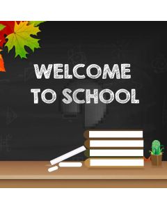 Welcome To School Books Maple Leaves Computer Printed Photography Backdrop HXB-254