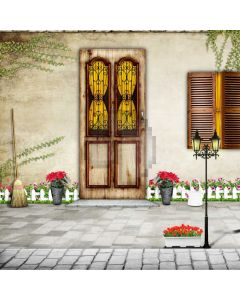Door Flower Tree Flower Window Computer Printed Photography Backdrop HXB-265