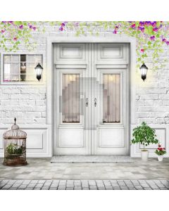 Door Flower Light Grass Window Birdcage Computer Printed Photography Backdrop HXB-267