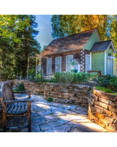 House Bench Brick Road Tree Computer Printed Photography Backdrop HXB-282