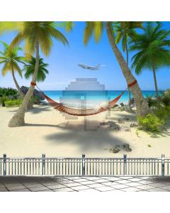 Sea Beach Tree Plane Hammock Seat Computer Printed Photography Backdrop HXB-290